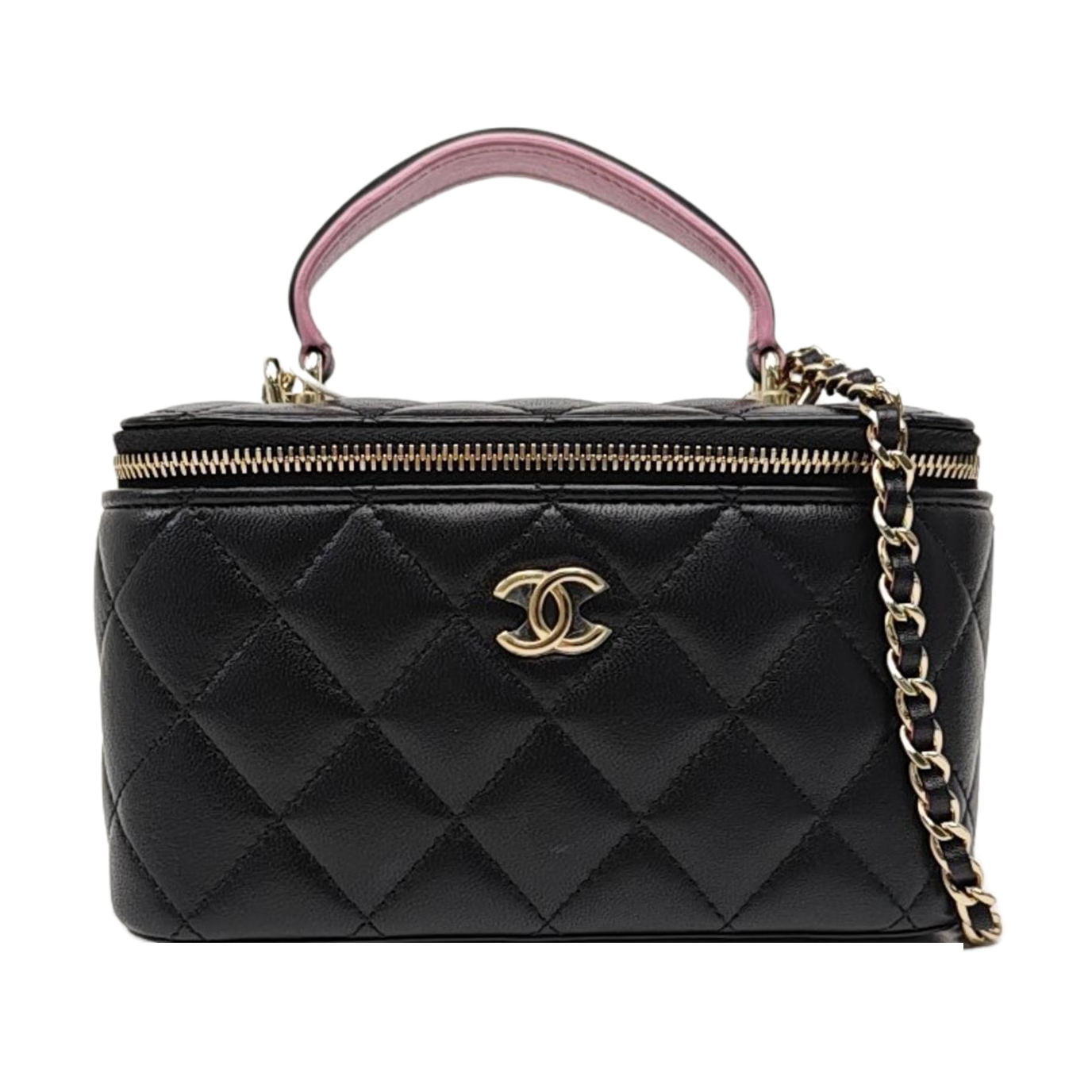 VANITY CASE Medium Quilted Lambskin Black