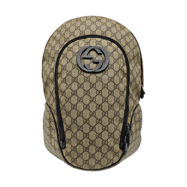Monogram Coated Canvas Backpack Brown