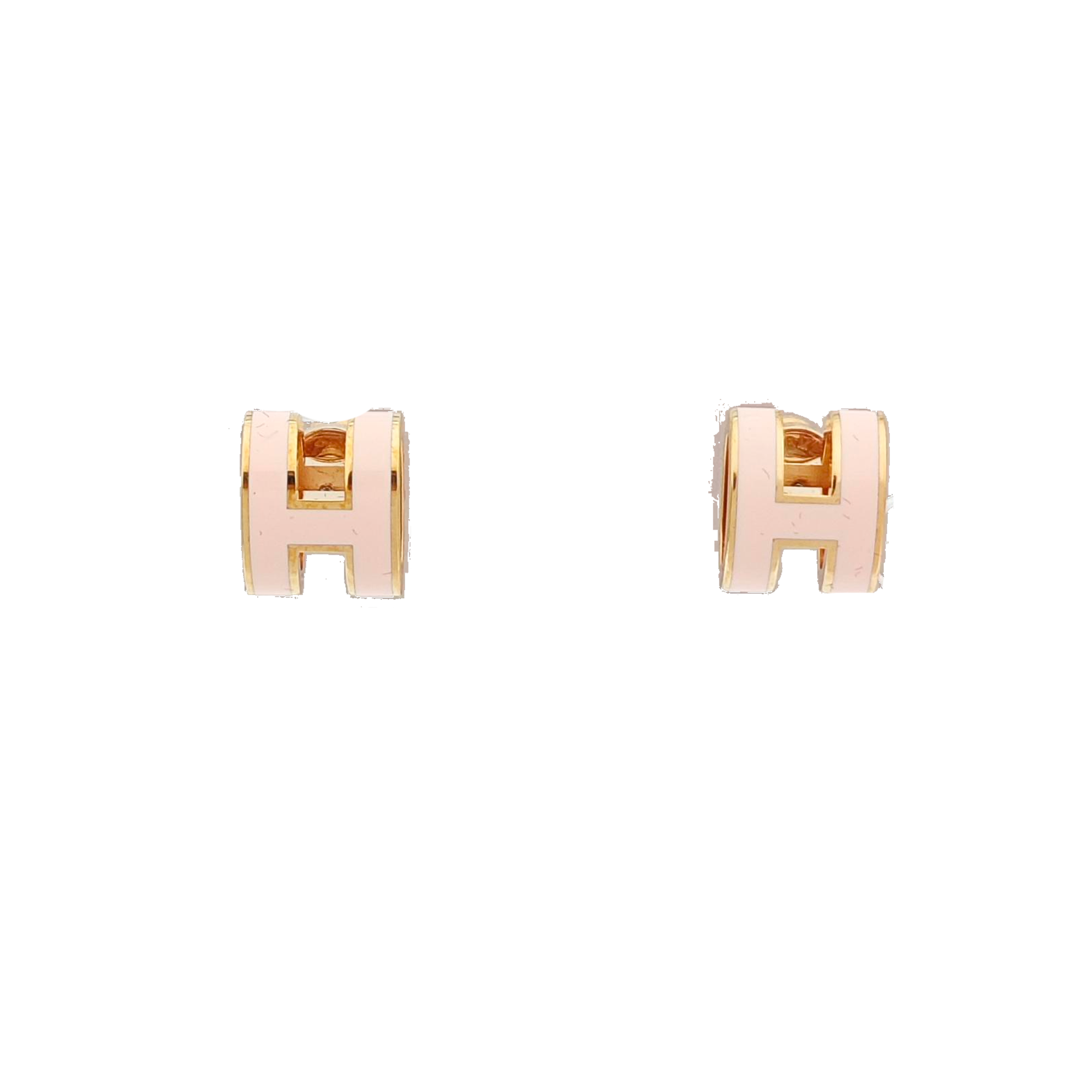 Pop H Metal Red Stud Earrings