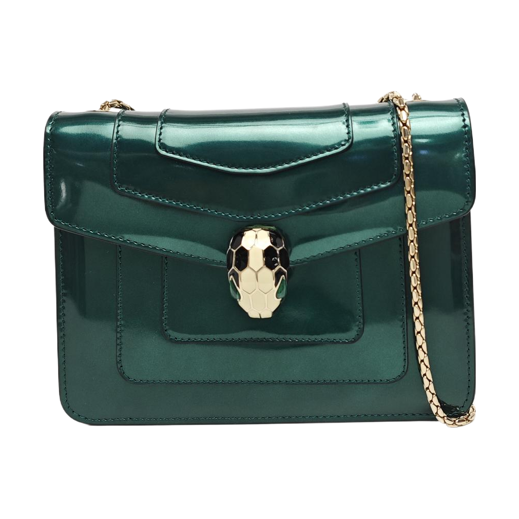 SERPENTI FOREVER Small Patent Leather Green