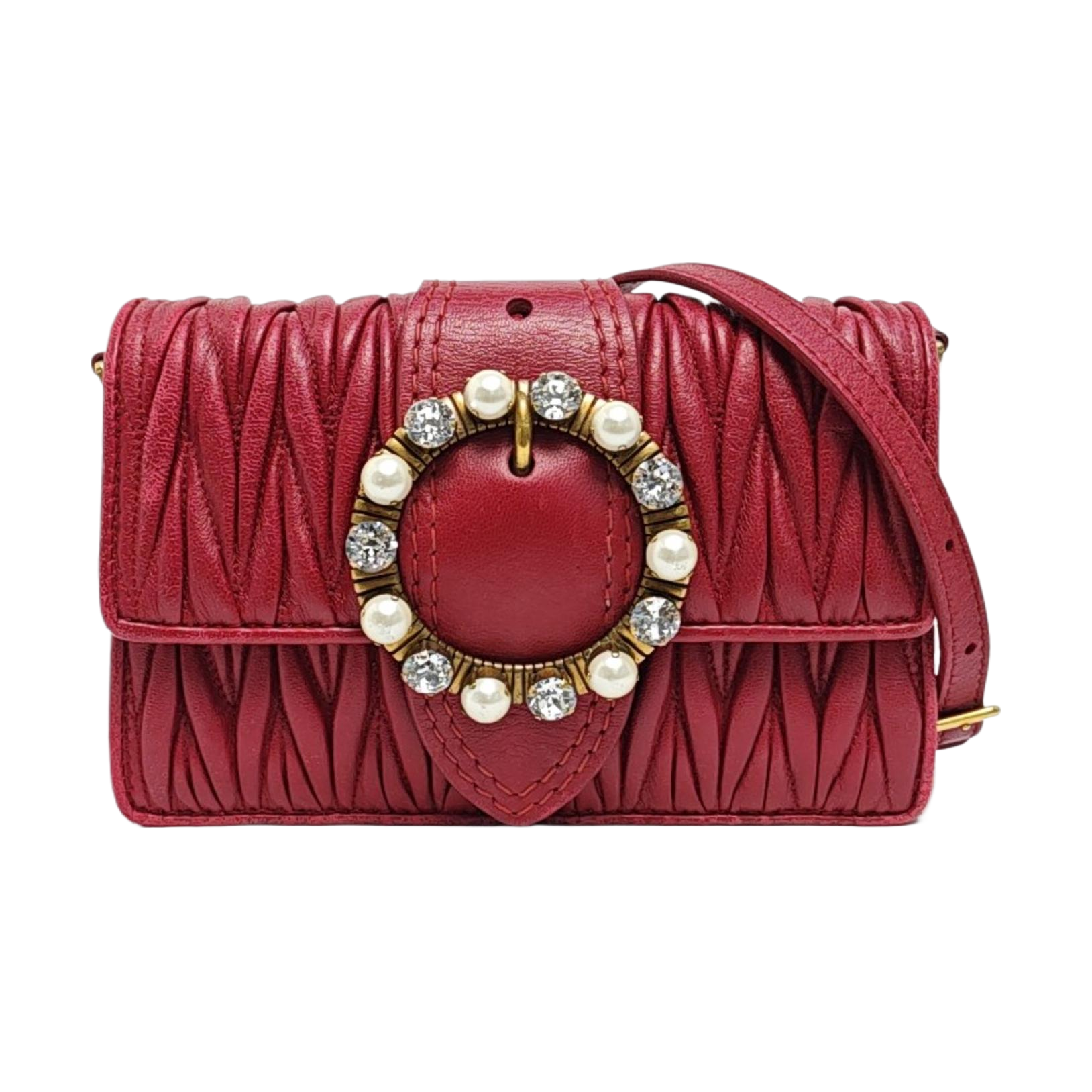 Quilted Lambskin Crossbody Bag Red