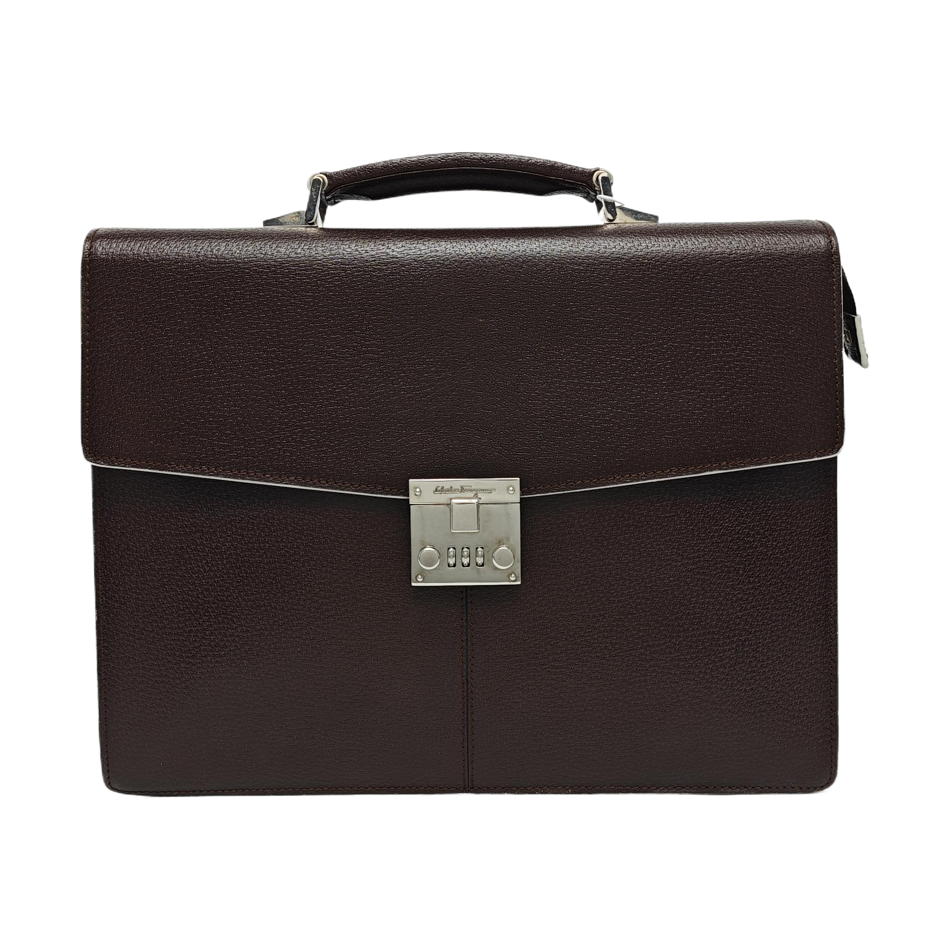 Calfskin Top Handle Bag Brown