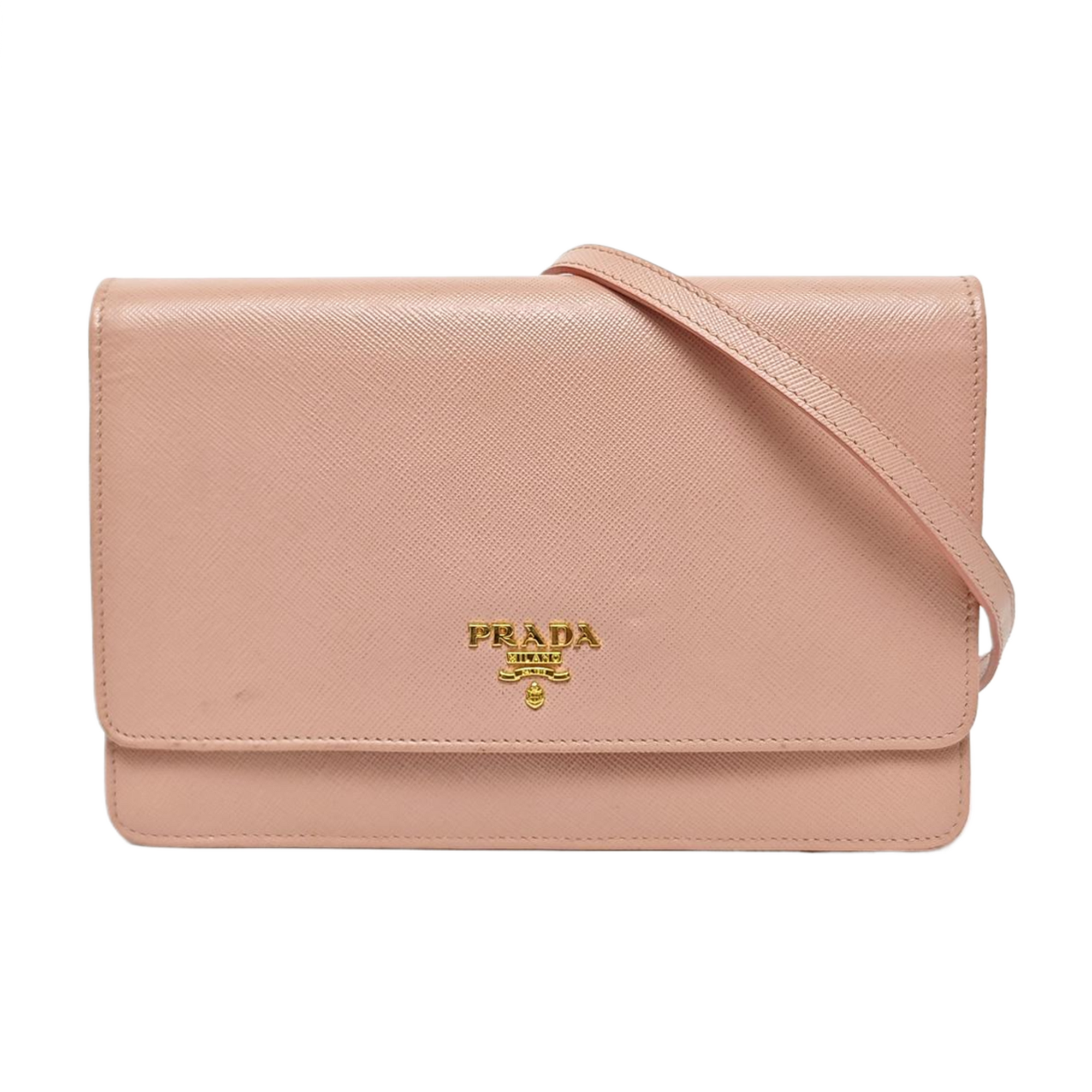 Saffiano Calfskin Crossbody Bag Pink