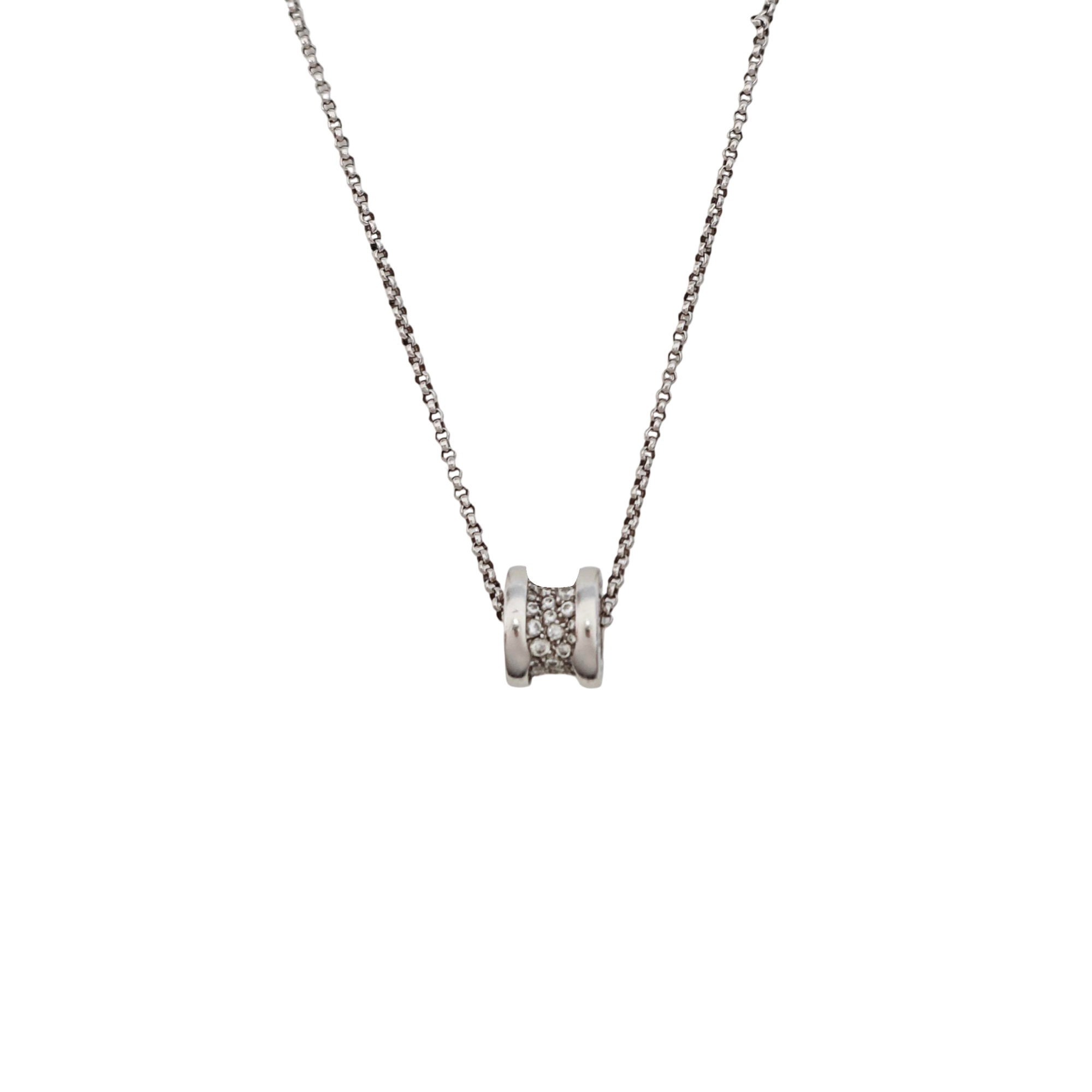 B.ZERO1 18k White Gold Silver Necklace