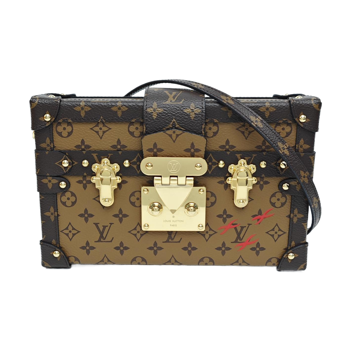 PETITE MALLE Monogram Coated Canvas Brown