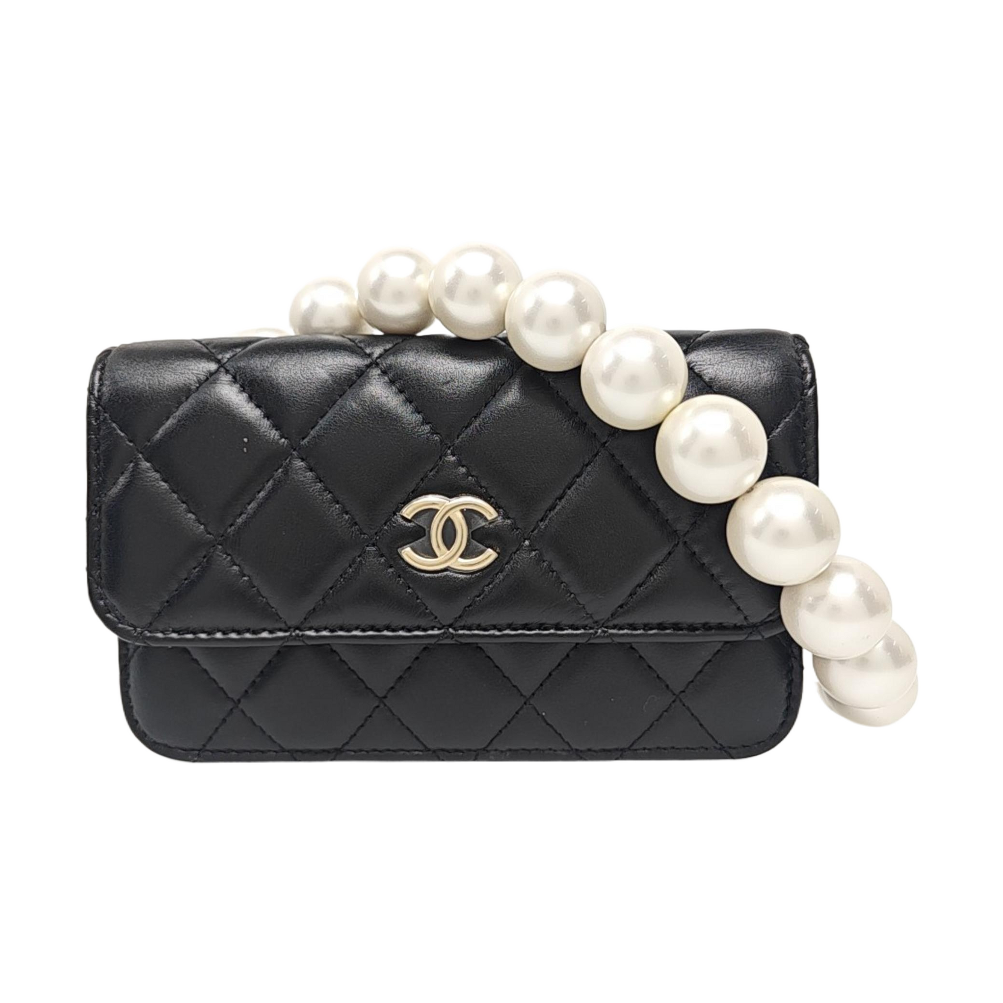 Quilted Calfskin Shoulder Bag Black
