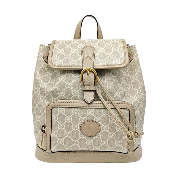 Monogram Coated Canvas Backpack Beige