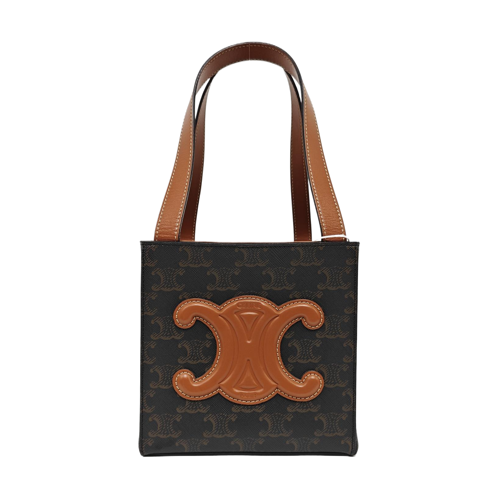 Coated Canvas Tote Bag Brown