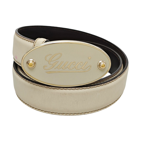 Leather Belt White