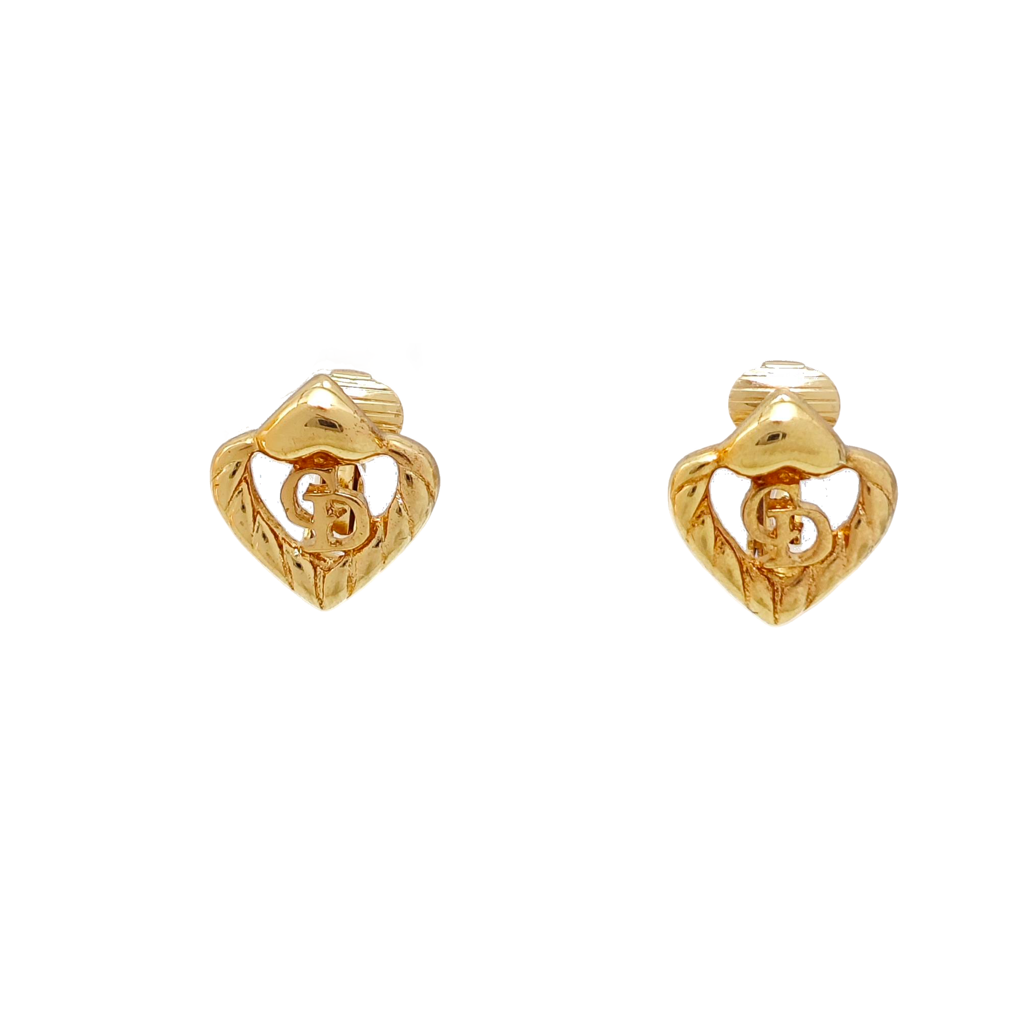 Twist Round Metal Gold Clip On Earrings