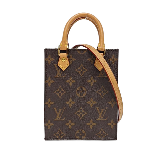 SAC PLAT Mini Monogram Coated Canvas Brown