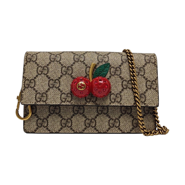 GG Supreme Mini Monogram Coated Canvas Beige