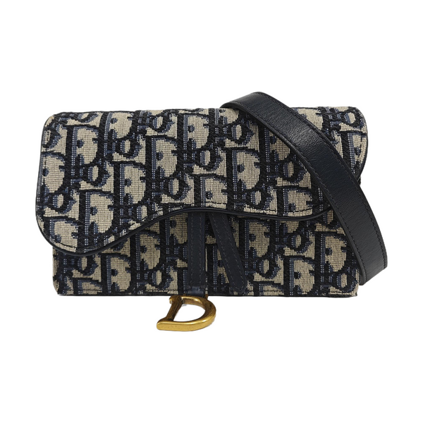 Saddle Mini Oblique Canvas Blue