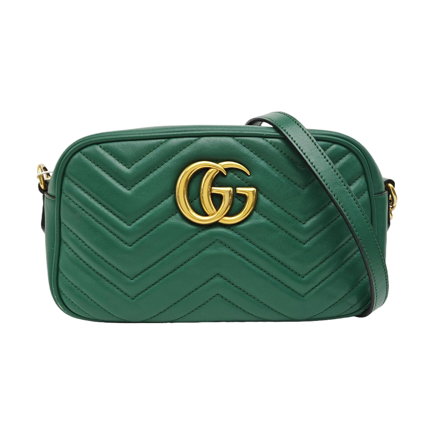 GG Marmont Small Quilted Calfskin Green