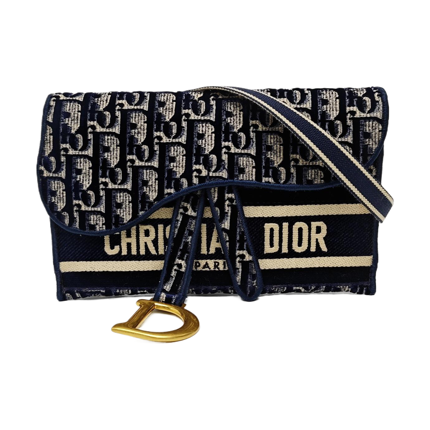 Saddle Mini Oblique Canvas Blue