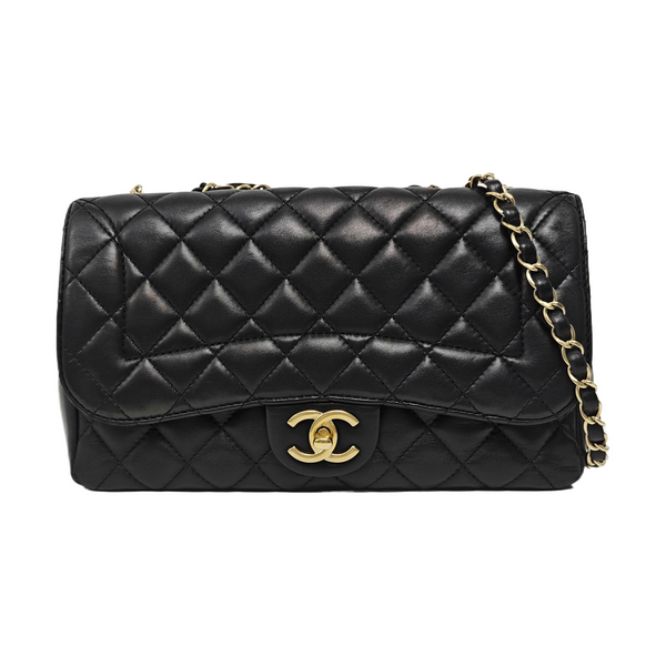 CLASSIC SINGLE FLAP Medium Quilted Lambskin Black