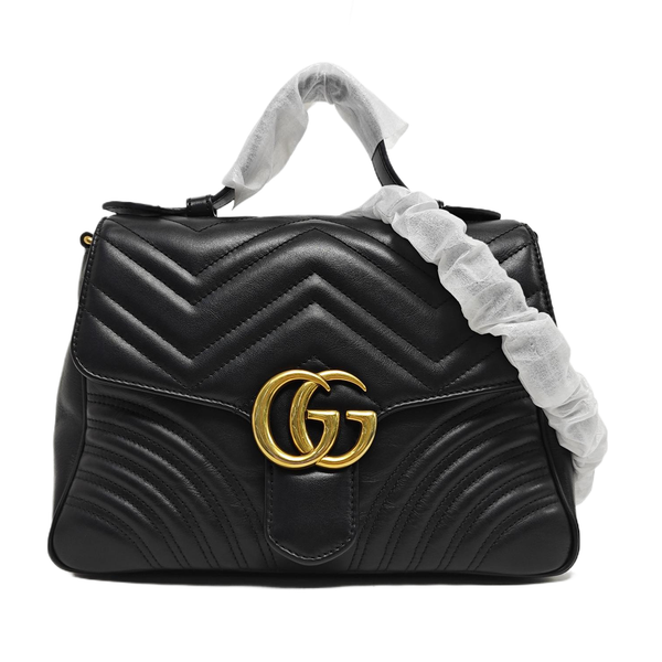 GG Marmont Small Quilted Calfskin Black