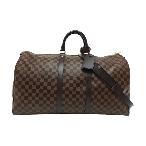 Authenticated pre-owned  KEEPALL 55 Coated Canvas Brown - Shoulder Bag at Looply