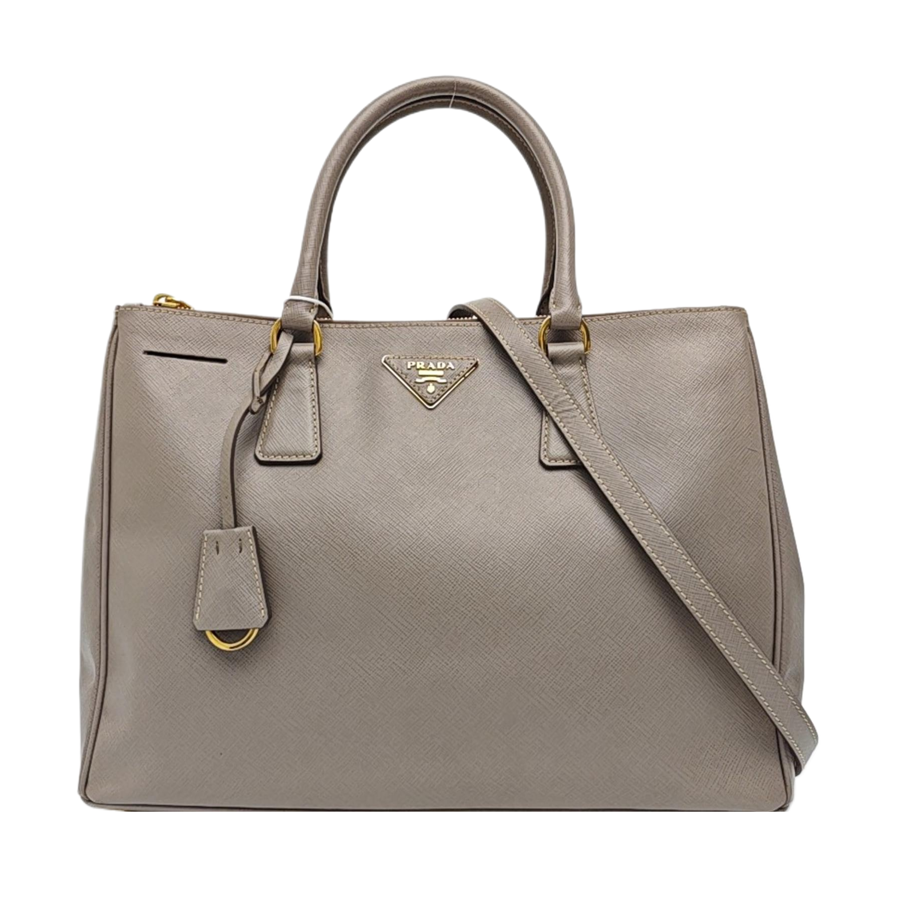 Galleria Large Saffiano Calfskin Gray