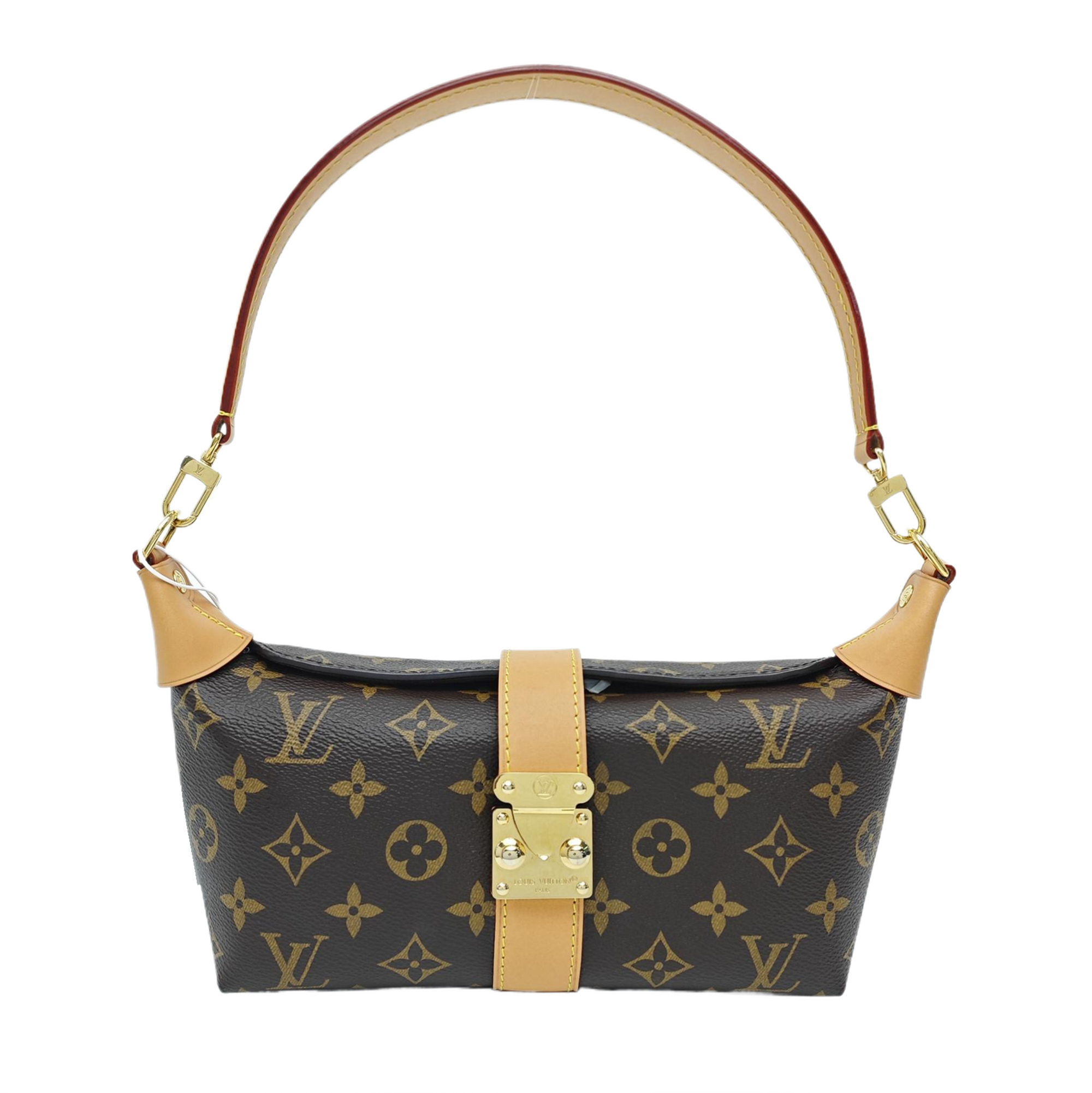 Pochette Mia Monogram Coated Canvas Brown