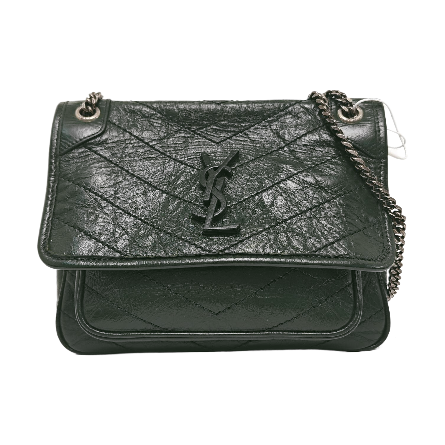 NIKI Small Chevron Calfskin Green