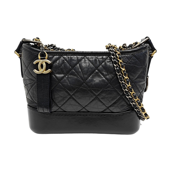 GABRIELLE Small Quilted Calfskin Black