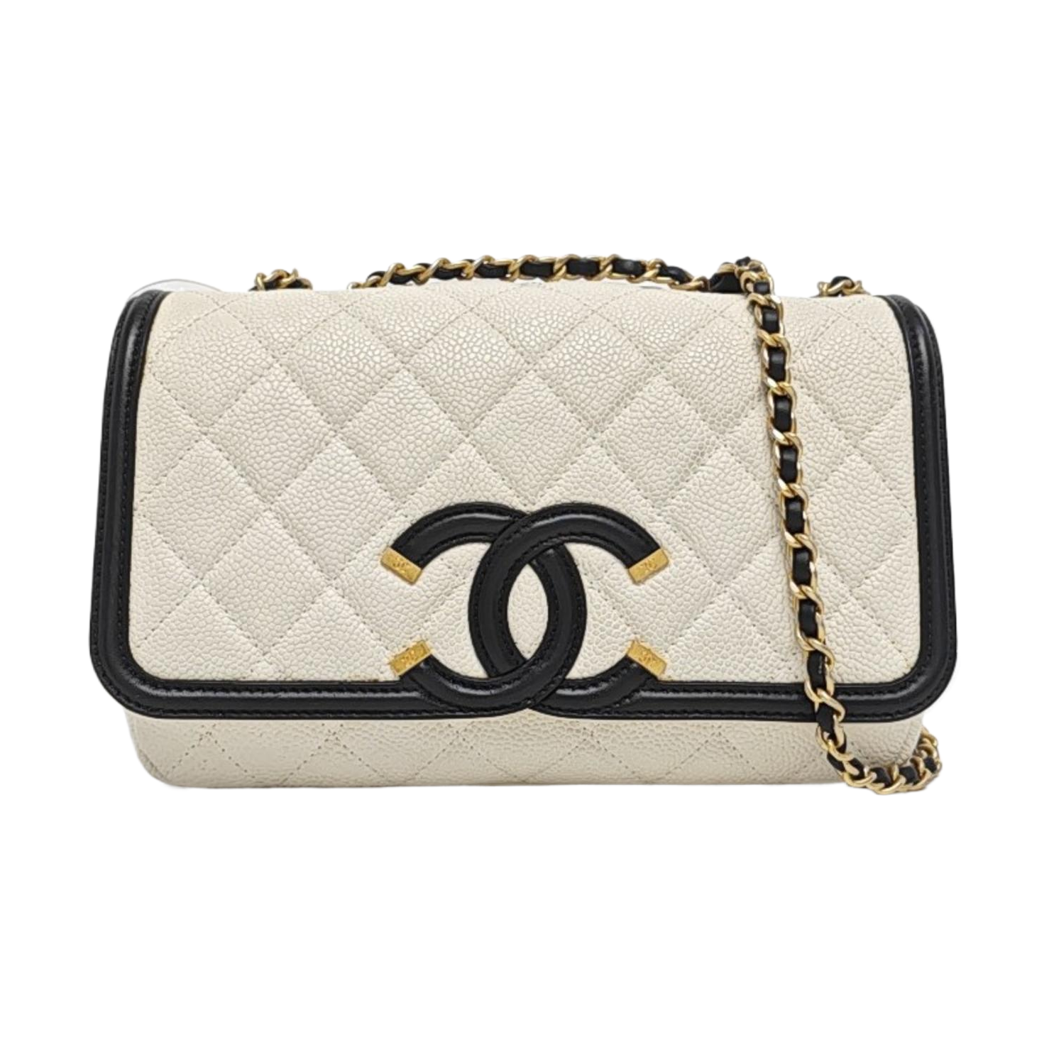 Authenticated pre-owned  FILIGREE Quilted Grained Calfskin White - Crossbody Bag at Looply