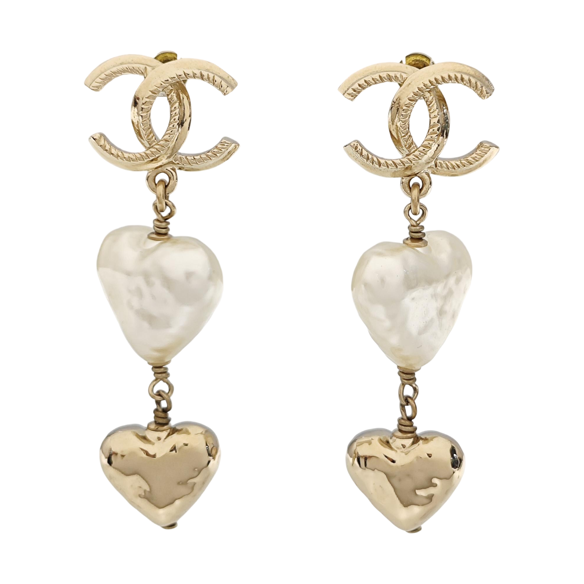 CC Logo Metal Gold Earrings