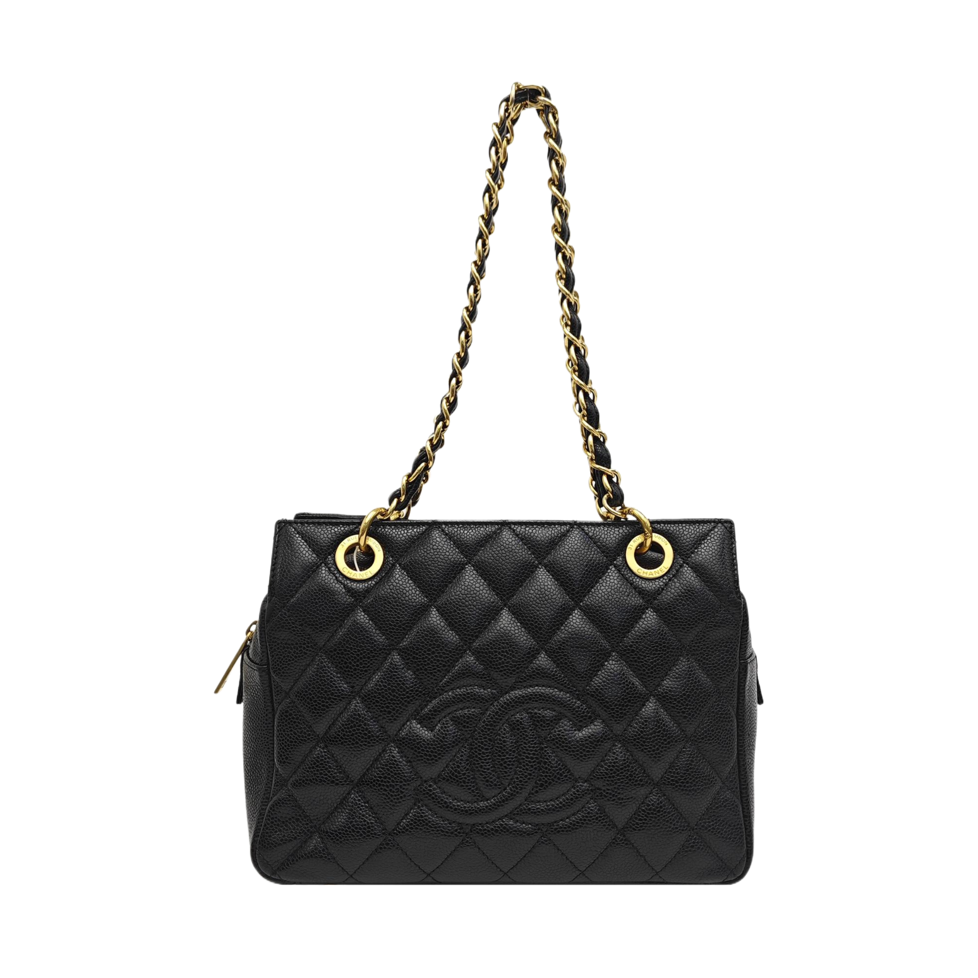 CHANEL PETITE Quilted Grained Calfskin Black