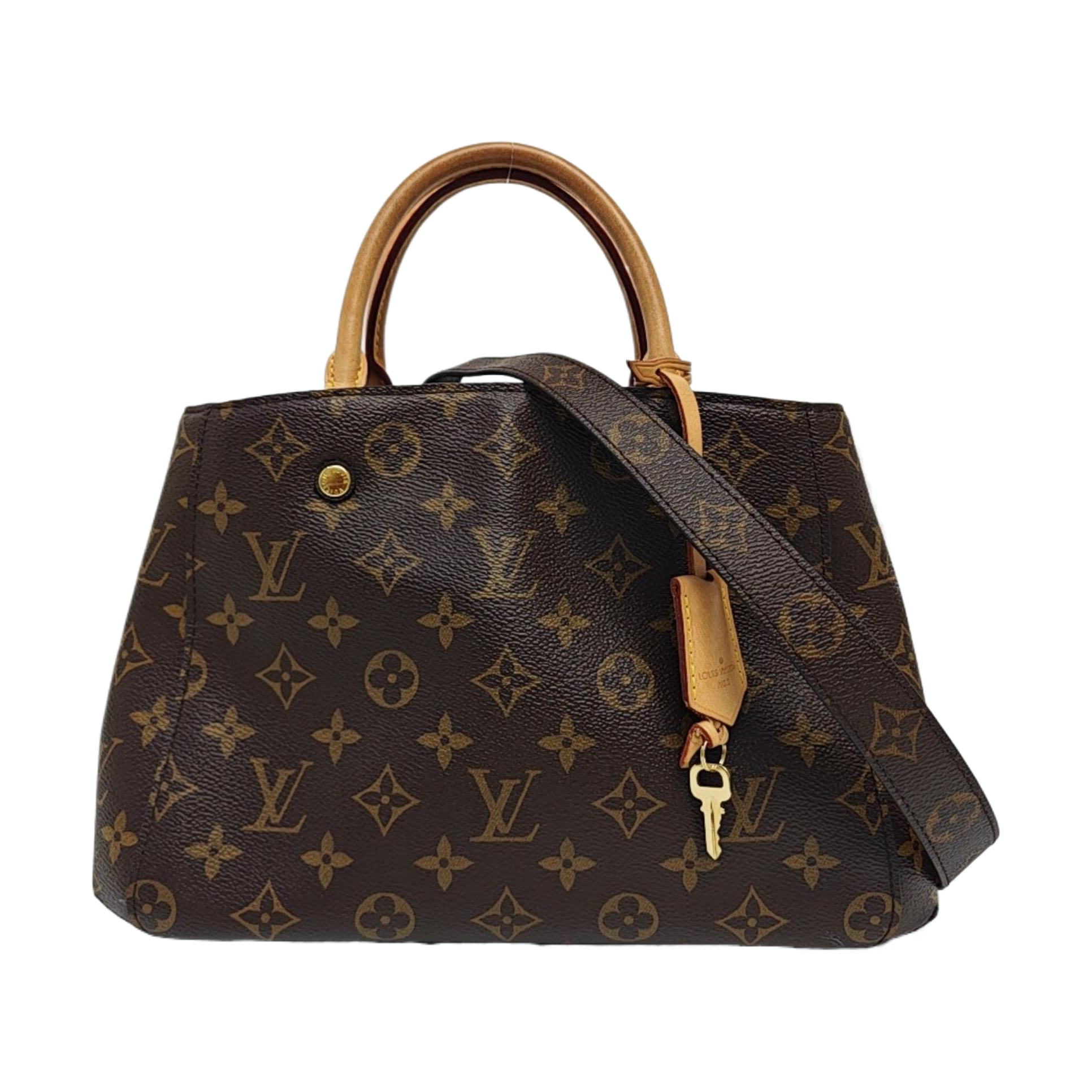 MONTAIGNE BB Monogram Coated Canvas Brown