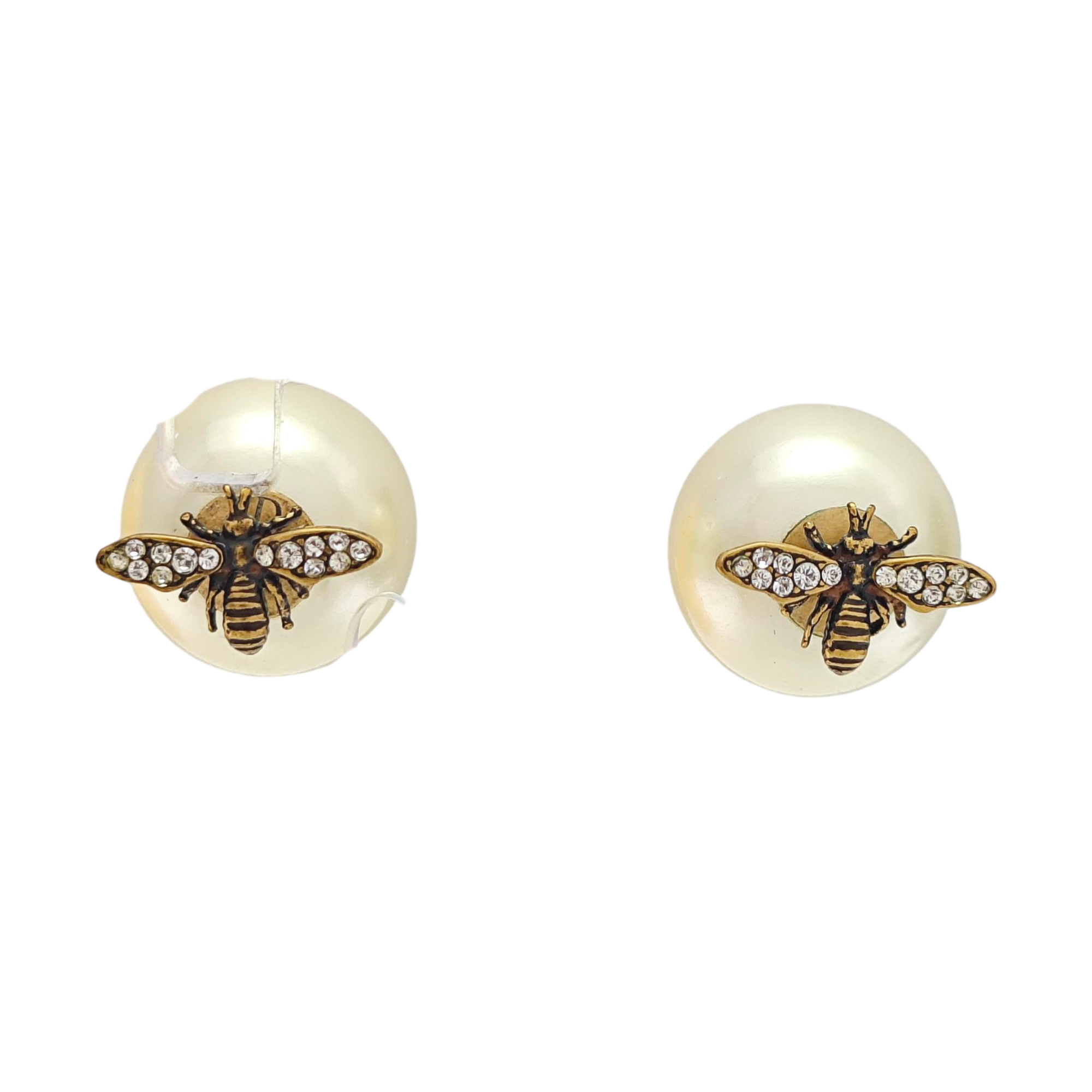 Dior Tribales Metal White Stud Earrings
