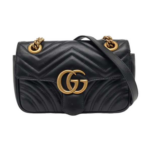 GG Marmont Small Quilted Calfskin Black