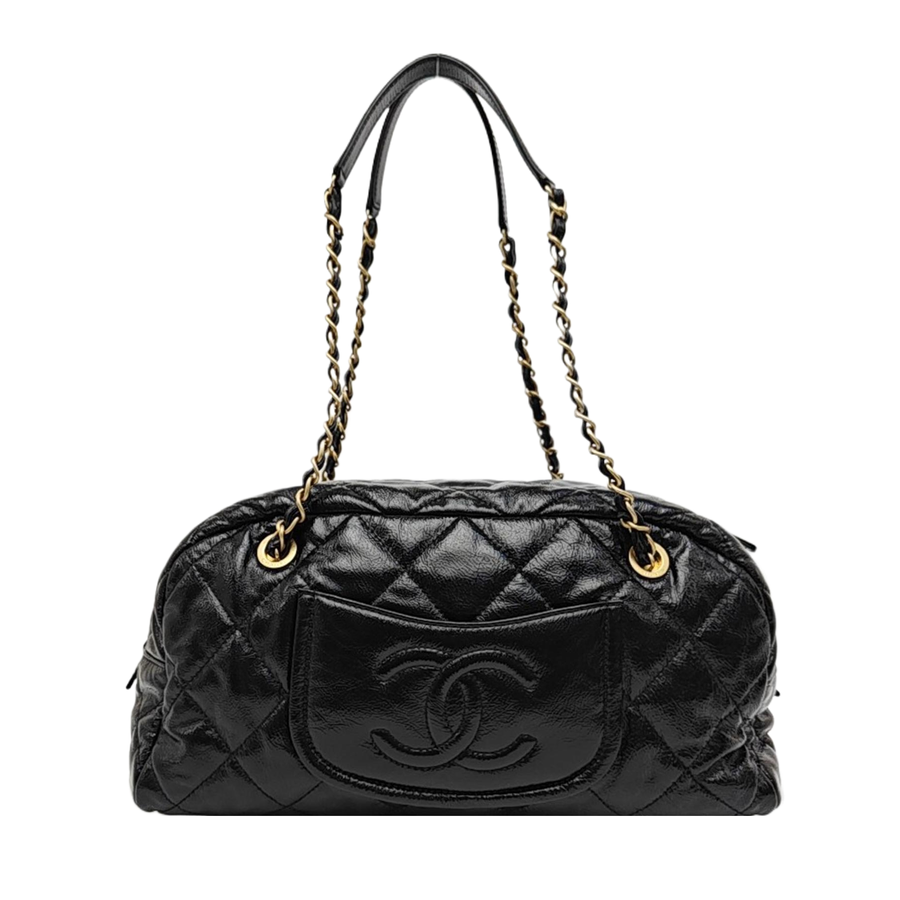 Quilted Calfskin Shoulder Bag Black