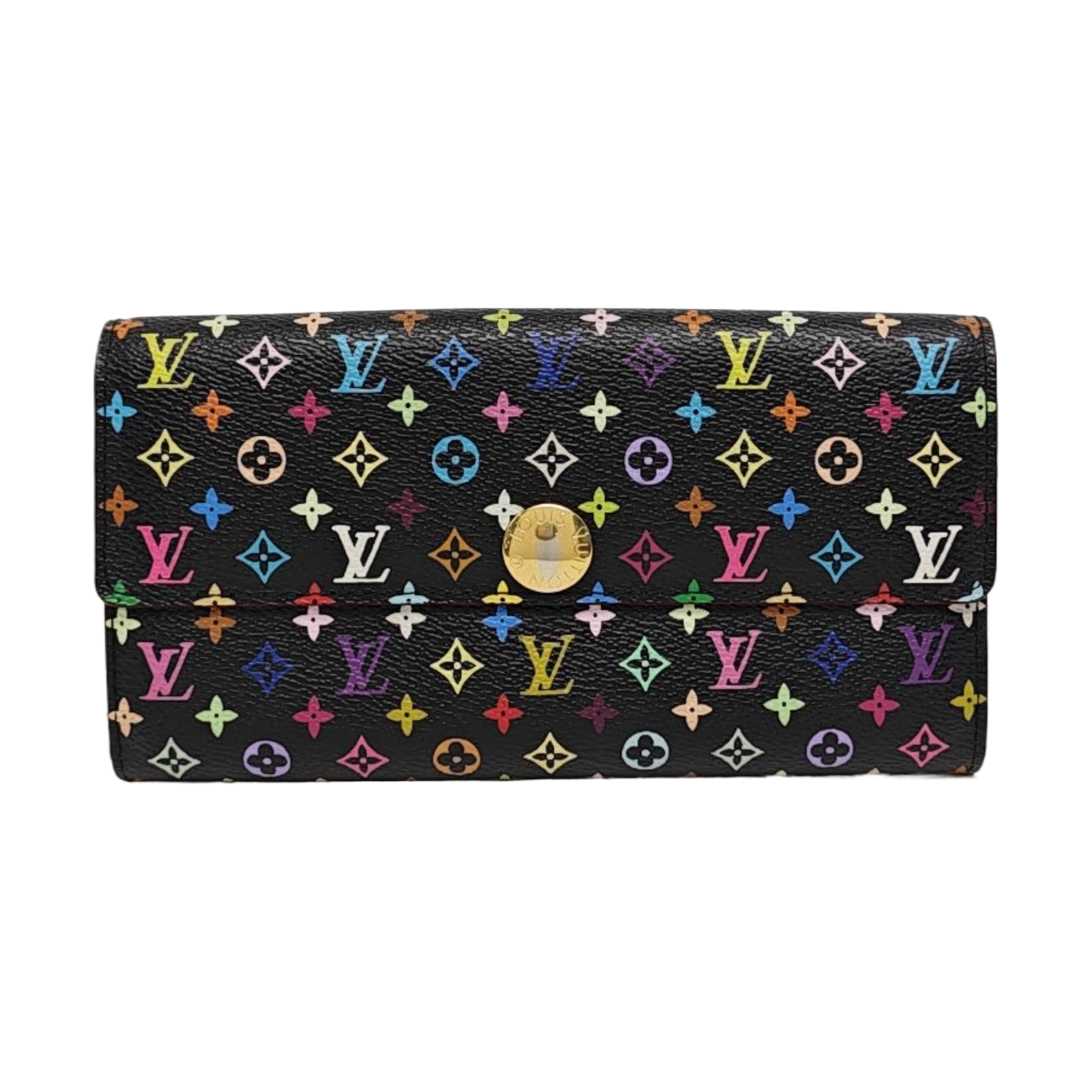 LV × TM PORTE MONNAIE Monogram Coated Canvas Black Wallet