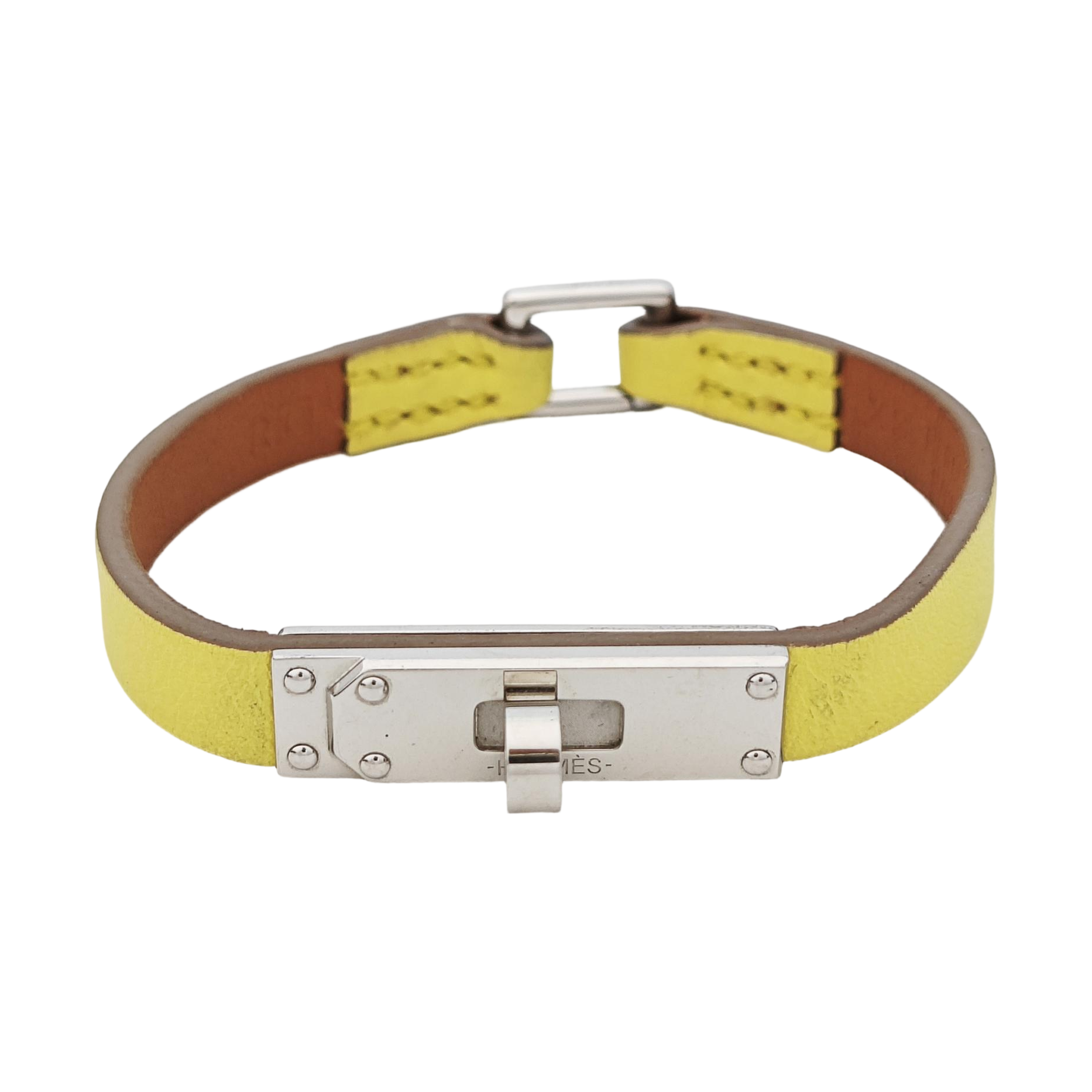 Micro Kelly Leather Yellow Bracelet
