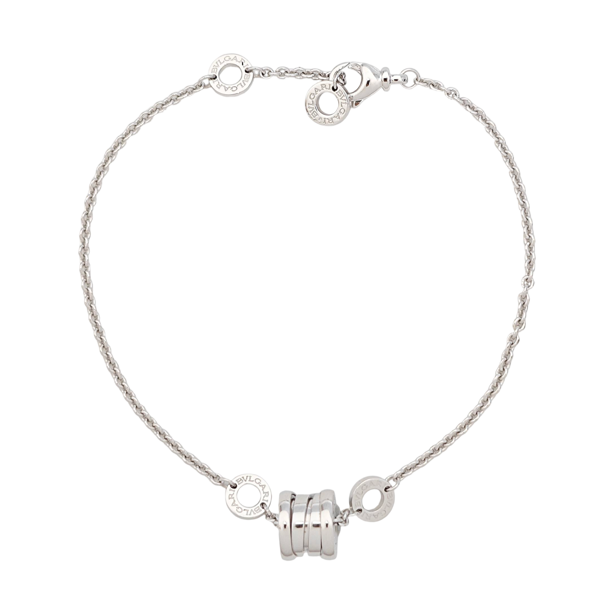 B.ZERO1 18k White Gold Silver Bracelet