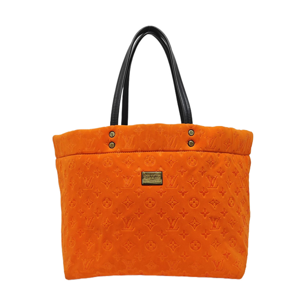 Monogram Fabric Tote Bag Orange
