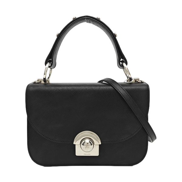 Saffiano Calfskin Shoulder Bag Black