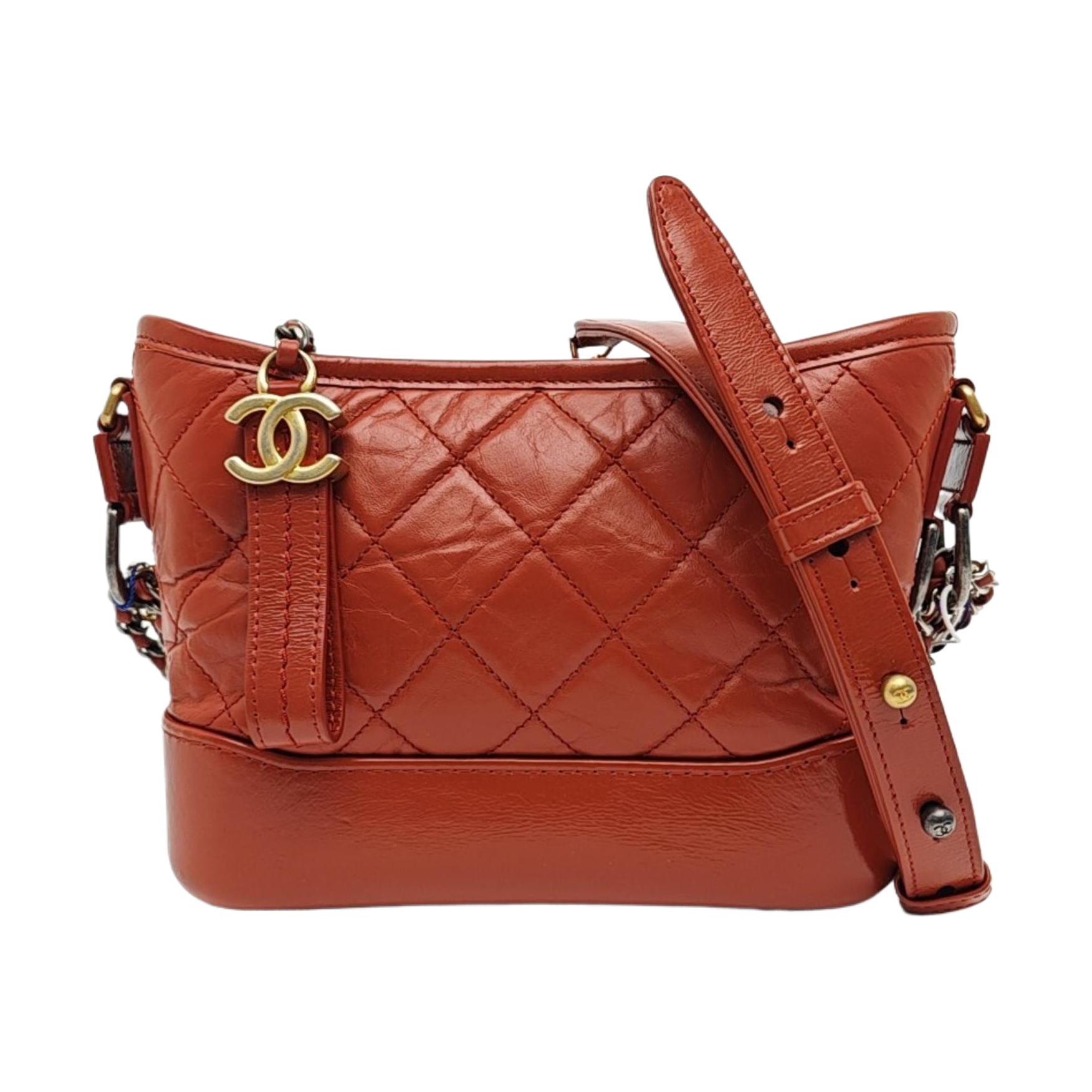 GABRIELLE Small Quilted Calfskin Red