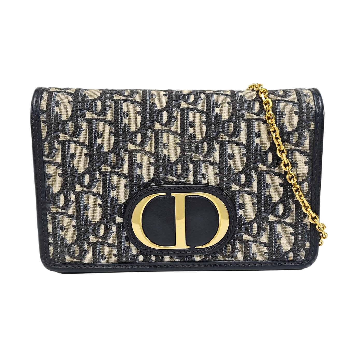 30 Montaigne Mini Oblique Canvas Blue
