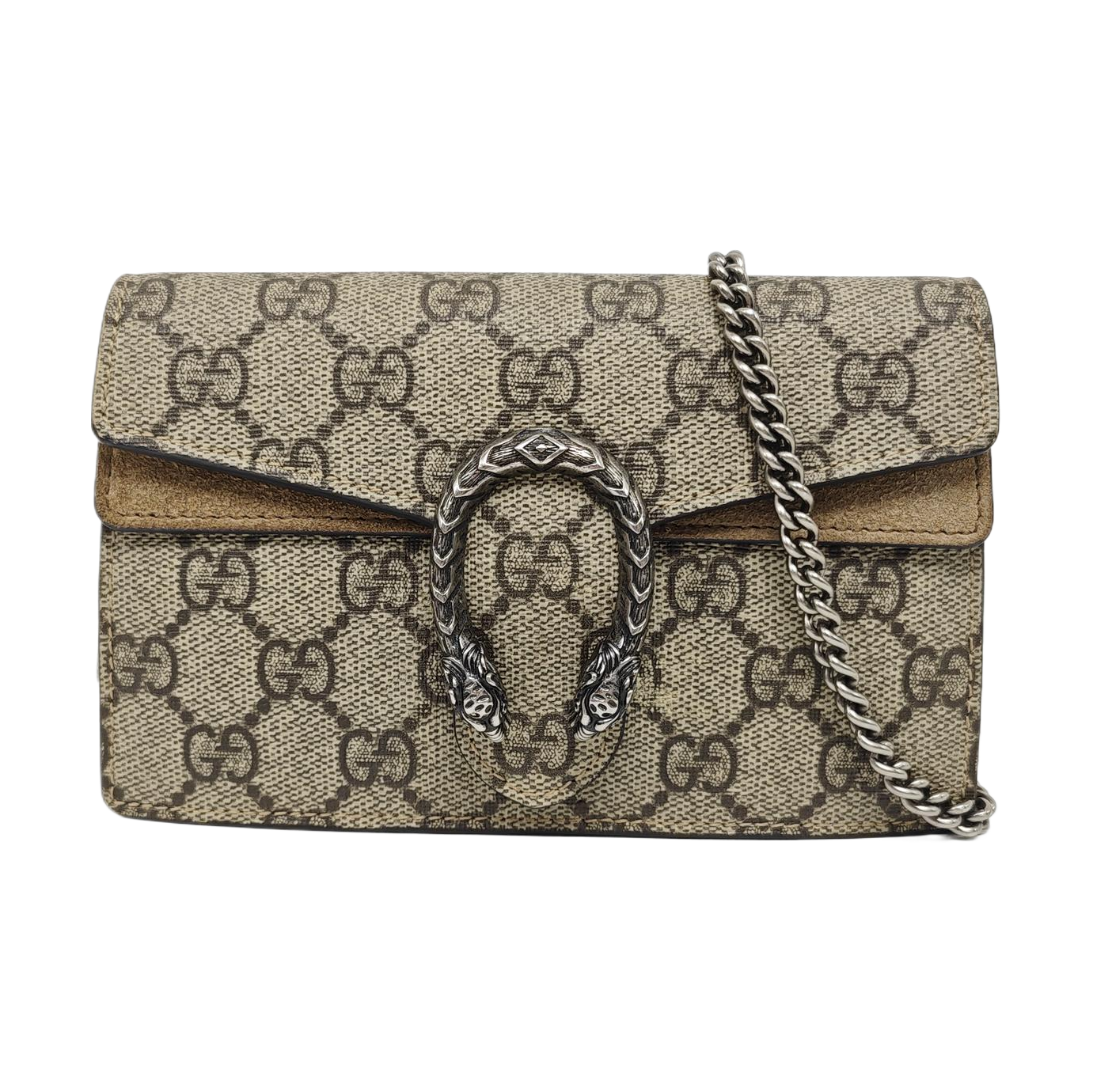 Dionysus Super Mini Monogram Coated Canvas Beige