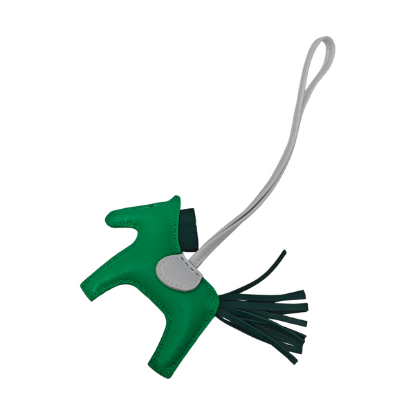 Leather Bag Charm Green