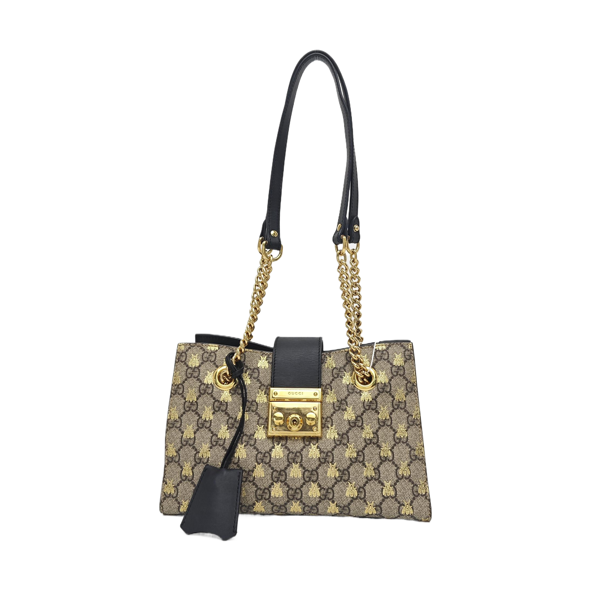 Padlock Small Monogram Coated Canvas Beige