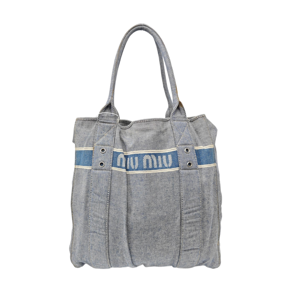 Canvas Top Handle Bag Blue