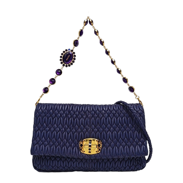 Crystal Quilted Lambskin Purple