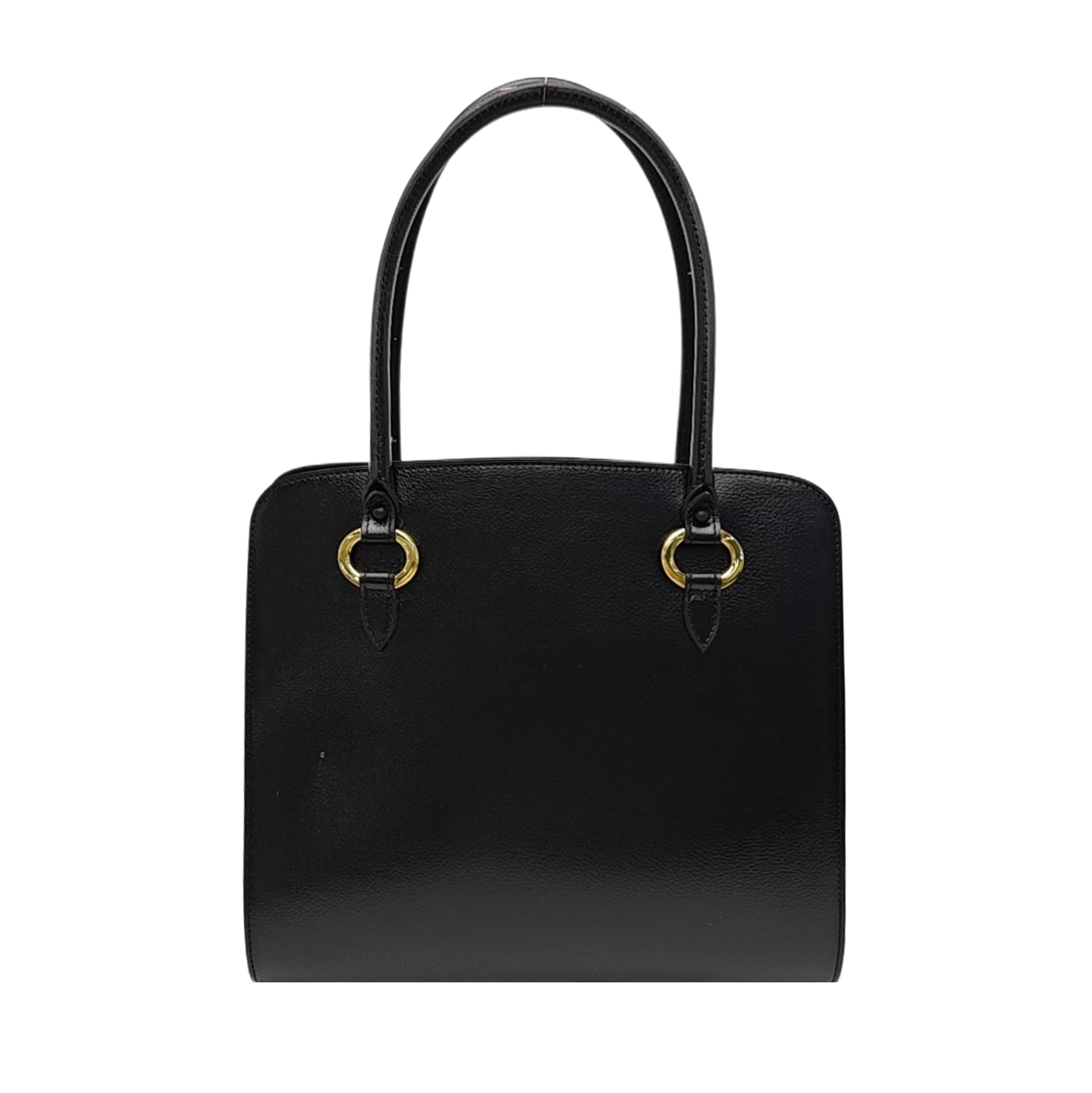 Calfskin Top Handle Bag Black