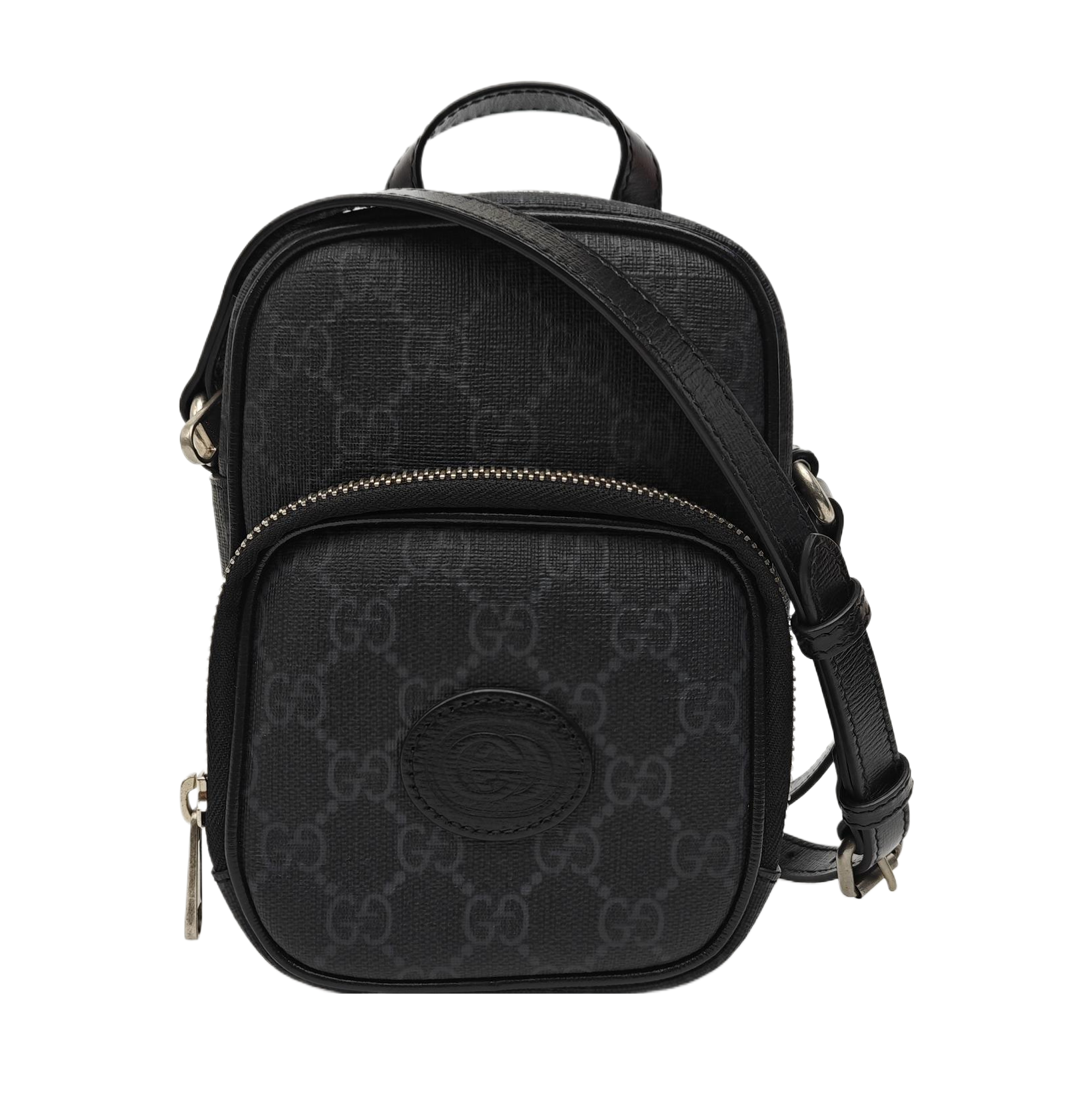 Coated Canvas Shoulder Bag Mini Black