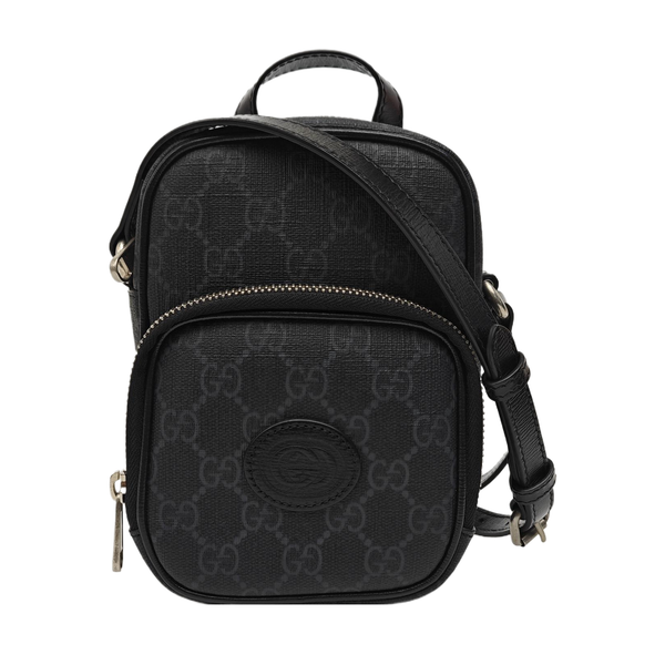 Coated Canvas Shoulder Bag Mini Black