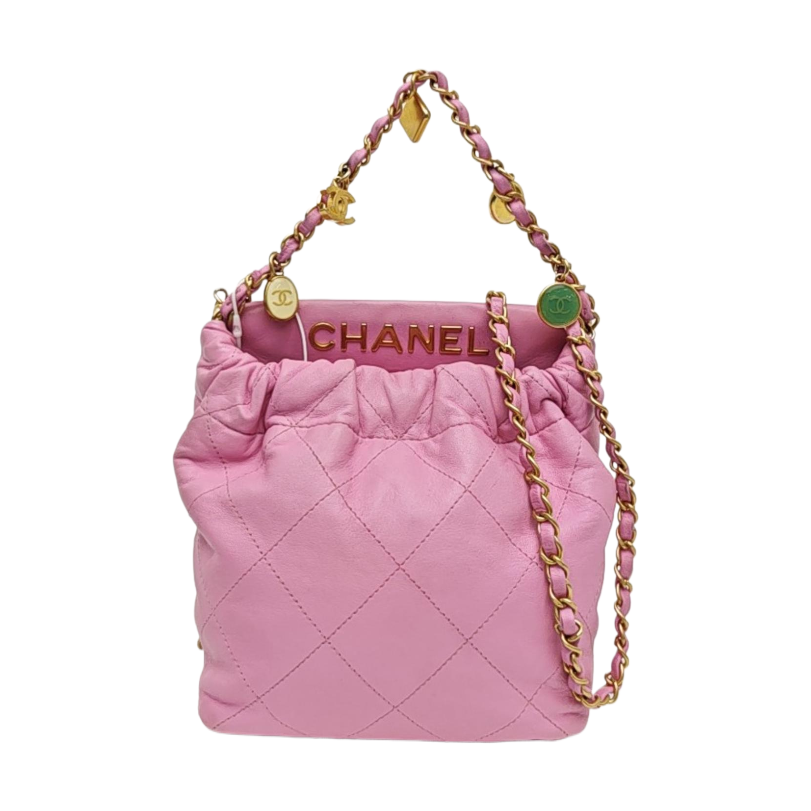 Quilted Lambskin Shoulder Bag Small Pink