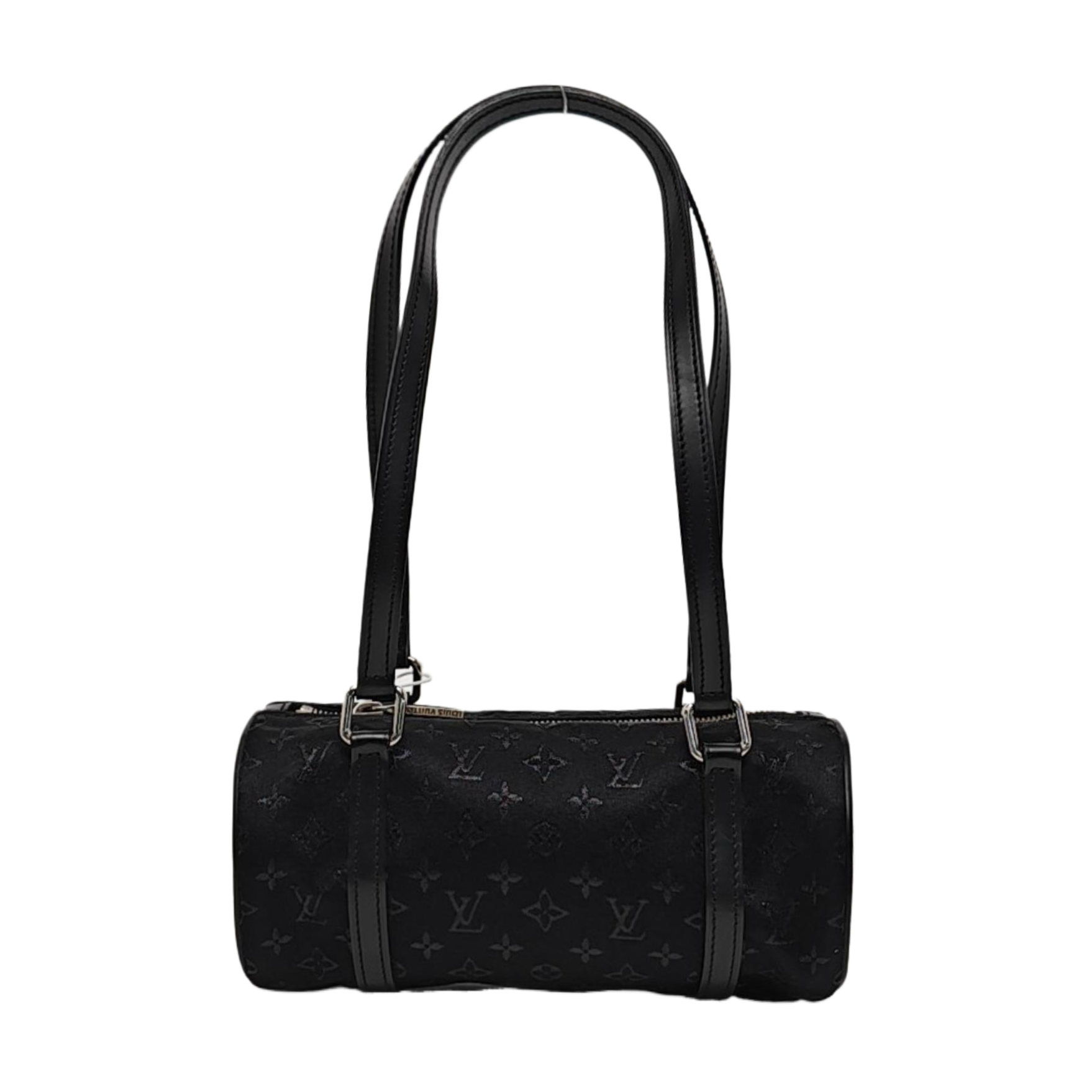 Authenticated pre-owned  PAPILLON 19 Monogram Silk Satin Black - Top Handle Bag at Looply